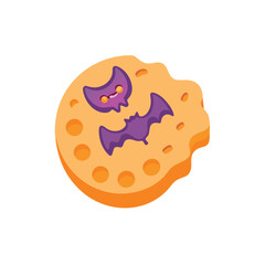 Halloween Cookie Vector Color Icon Illustration