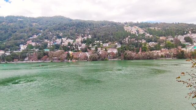 Nainital, Uttarakhand India - Nov 04 2025 : A footage of Nainital lake during the winters