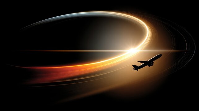 Airplane Silhouetted Against a Missile Guidance Concept