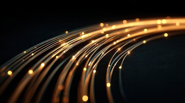 Abstract illustration of 5G frequency arcs with network data flow