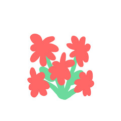 Fototapeta premium Minimal Pastel Flowers Vector Illustration for Cute Graphic Design