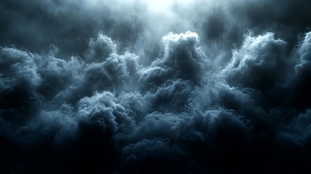 Dark, turbulent clouds swirling ominously in a stormy sky, creating a dramatic atmosphere