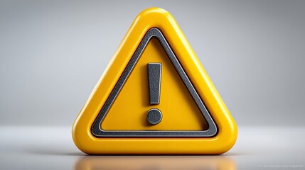 Yellow warning sign with exclamation mark symbol