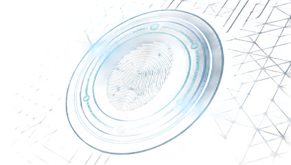 Digital fingerprint scanning security system access authentication futuristic technology illustration