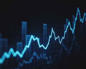 Blue Financial Stock Market Graph with Grid chart finance