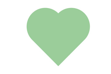 hardDarkSeaGreen3 color heart on white background. Representation of love.