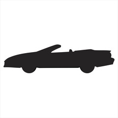 Classic convertible car silhouette. A sleek vector graphic representing freedom, adventure, and the joy of open-road travel for automotive and lifestyle designs