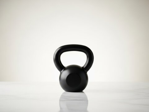 Black kettlebell weight for fitness and strength training exercise - Powered by Adobe