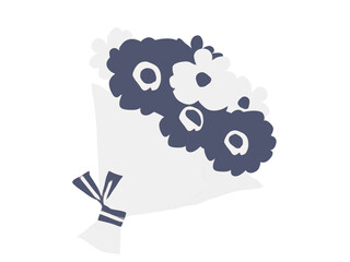 グレーの花束のイラスト