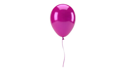 Isolated magenta shiny balloon floats in the air, party decoration, festive occasion © Ivan