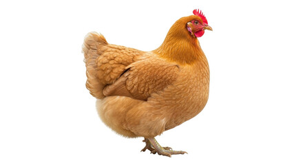Isolated Golden Chicken Standing, Poultry, Farm Bird, Single Animal, Hen, No People, Bird, Animal