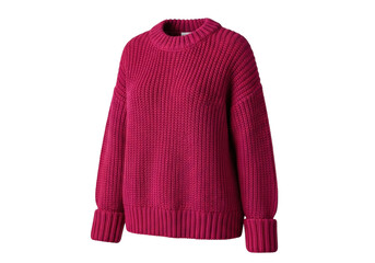 Isolated pink knit sweater for women warm clothing autumn fashion style casual garment