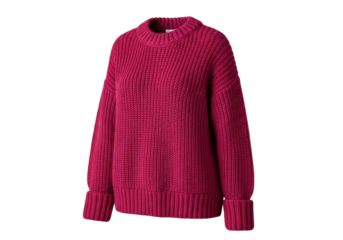 Isolated pink knit sweater for women warm clothing autumn fashion style casual garment