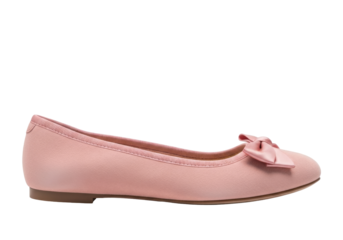 Isolated pink ballet flat with bow on seamless surface for Adobe Stock collection