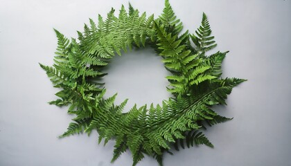 Green Fern Leaves Wreath With Fresh Natural Look