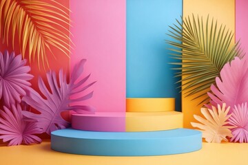 Flash sale extravaganza colorful discount podium online marketplace promotional event digital space eye-catching concept