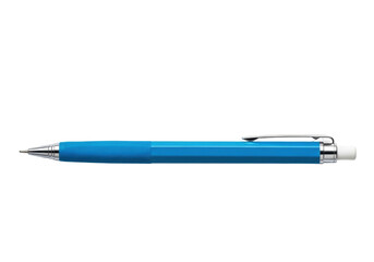 Isolated mechanical pencil in blue color for sketching and drafting in office space
