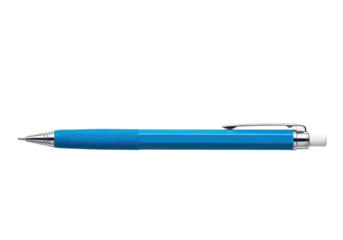 Isolated mechanical pencil in blue color for sketching and drafting in office space