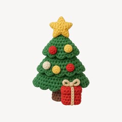 Crochet Christmas tree with gift