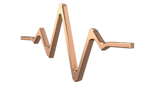 Isolated electrocardiogram ECG line, heart health care rhythm medical symbol on white, 3D render