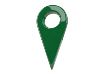 Isolated Green location pin icon for map or direction concept, navigation symbol idea