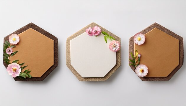 Hexagonal Floral Blank Labels