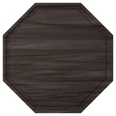 3D素材_木製プレート_八角形_茶色