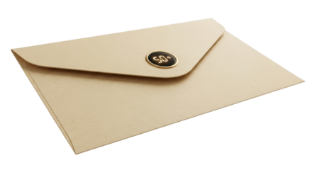 Isolated craft envelope with 50+ badge for special event like 50th birthday or anniversary