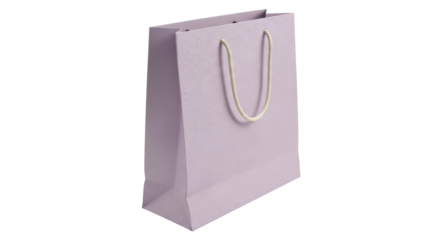 Isolated lavender gift bag with handles for shopping or merchandise presentation
