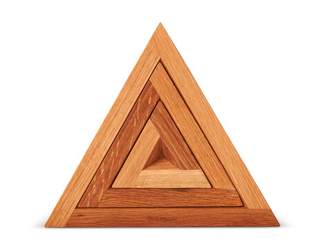 Multi-Layered Wooden Equilateral Triangle Art
