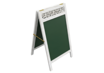 Isolated Vintage Chalkboard Menu Board with Decorative Trim, Advertising Sign Design