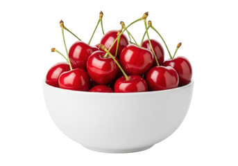 Isolated bowl of ripe red cherries perfect for healthy recipes and summer dessert images