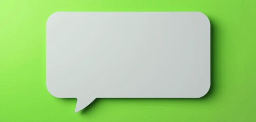 Grey speech bubble on vibrant green background, summer, vector
