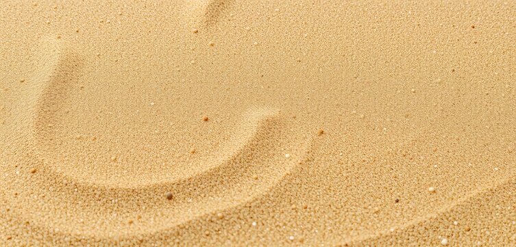 Close-up of natural sand texture, showing grains and subtle ripples, ocean, sun
