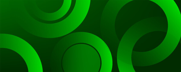 Abstract green circular shapes background. Vector illustration