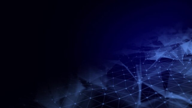 Big Data concept. Elegant blue digital wave with binary particles on a dark background, depicting modern technology and data flow concept.