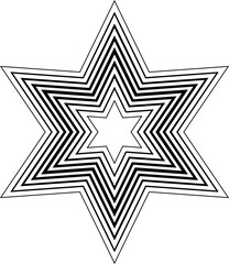 Line Stripped Star Shape Sign
