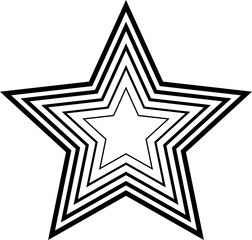 Line Stripped Star Shape Sign