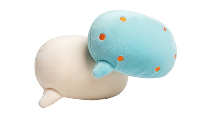 Isolated plush speech bubble toys, communication toys conversation concept message balloon