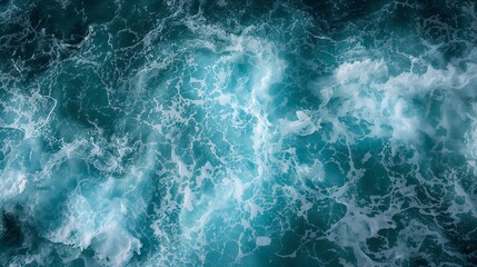 the swirling sea of turquoise water, shot from above, the power of nature