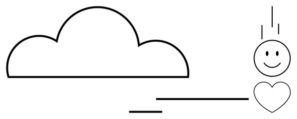 Cloud computing concept. Cloud computing symbol linking to heart and happy, connections and positive emotions. Cloud computing driving collaboration, storage, and technology. For tech, cloud