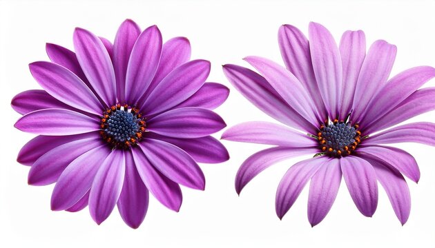 Purple Cape Marguerite African Daisy Blossom Isolated On White Background