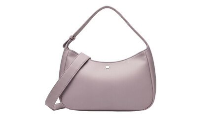 Isolated stylish hobo bag with long strap, lilac purse for woman, fashion accessory item