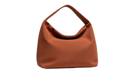 Isolated brown hobo bag for carrying accessories, fashion bag for everyday use, purse