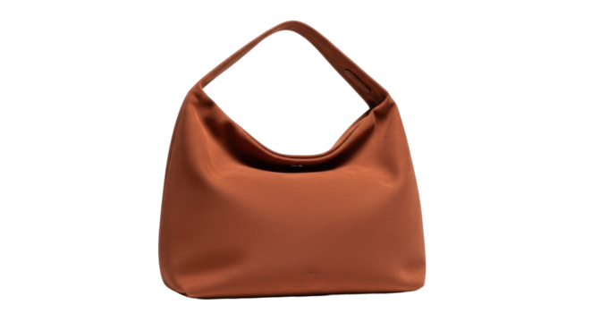 Isolated brown hobo bag for carrying accessories, fashion bag for everyday use, purse