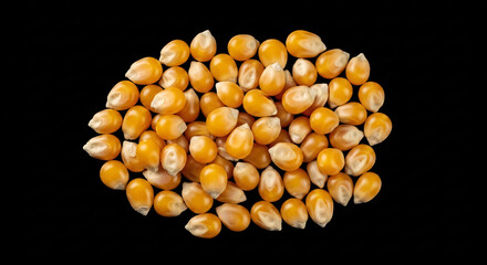 Golden kernels of corn ready for popping, promising a delicious snack and cozy movie nights, perfect for food blogs and healthy eating content