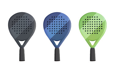 Padel Racket set 3D vector illustration, can use for Pictogram, Logo, Apps, Sport News, Website, Icon, Symbol, Sign