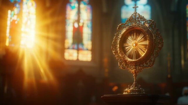 Video A classic gold clock perched atop a wooden table, perfect for decorative use or as a prop in your project