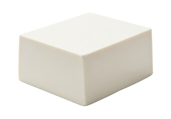 Isolated block of firm tofu, a protein-rich food popular in Asian cuisine, healthy cooking