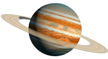 Isolated Gas Giant Planet Saturn with Rings, Detailed Surface Atmosphere and Shadows